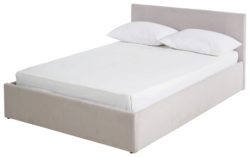 Hygena Lavendon Double Fabric Ottoman Bed Frame - Latte